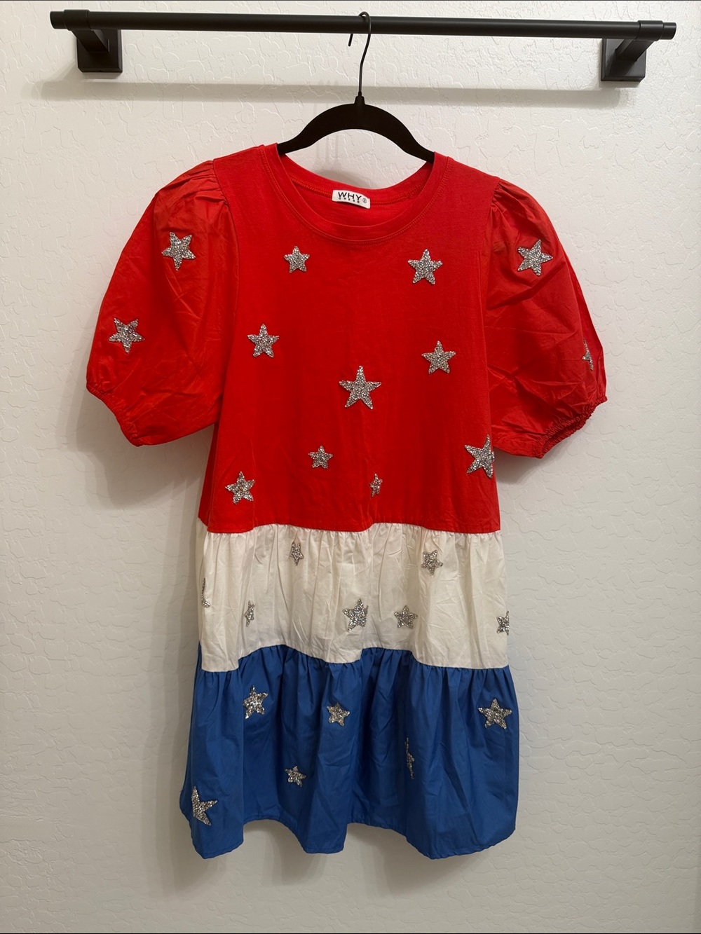 Red White and Blue Star Tiered Dress